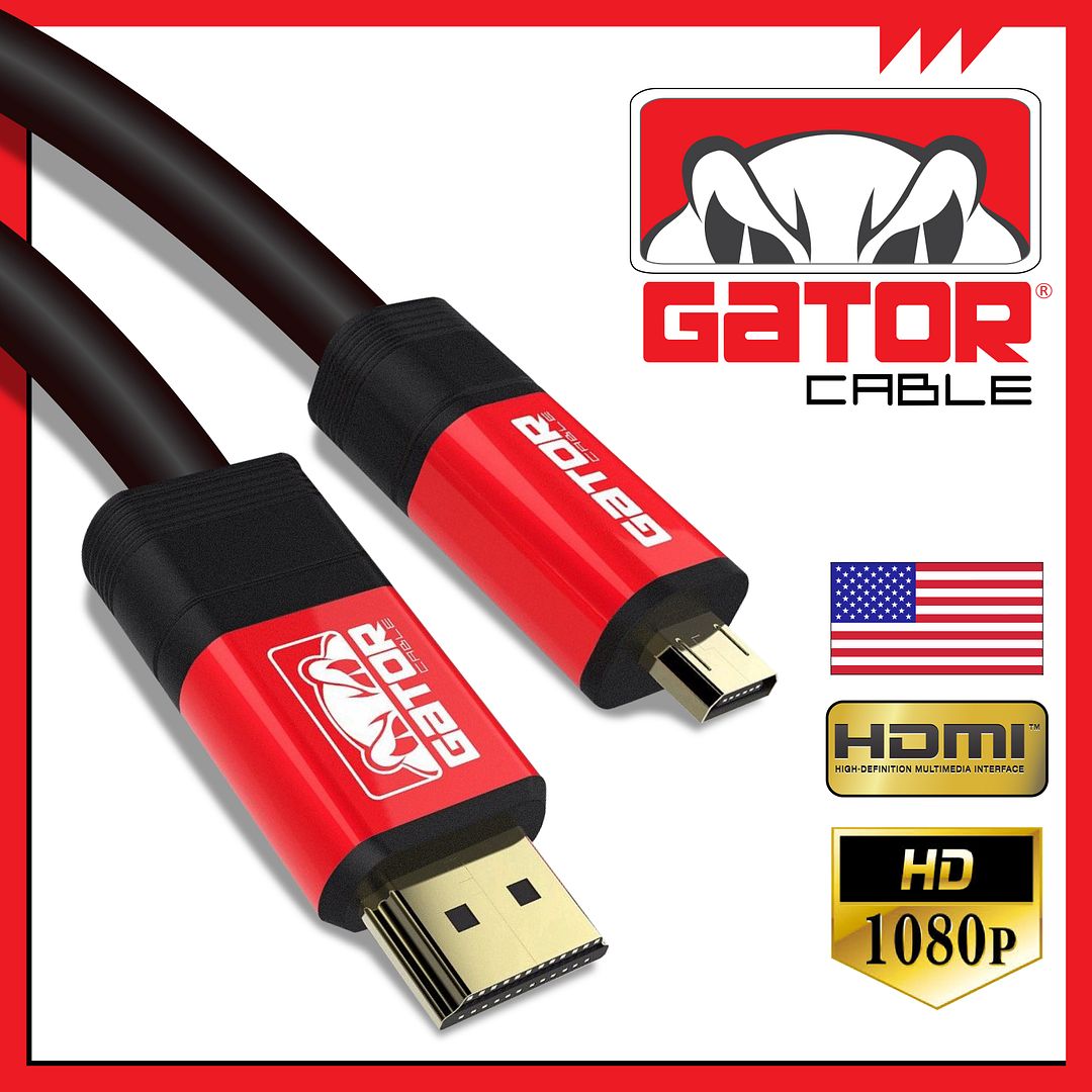 Micro HDMI to HDMI Cable Adapter Converter 4K GoPro HERO 7 6 5 4 3